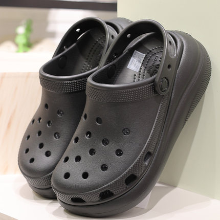 crocs洞洞鞋卡洛驰情侣沙滩鞋户外厚底泡芙增高男女凉拖鞋207521