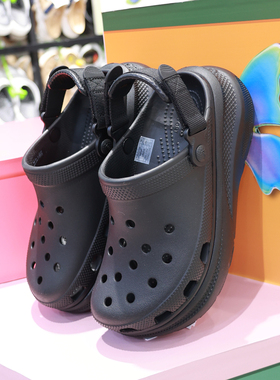 crocs男女卡洛驰新款动感泡芙厚底休闲徒步沙滩洞洞凉拖鞋213448