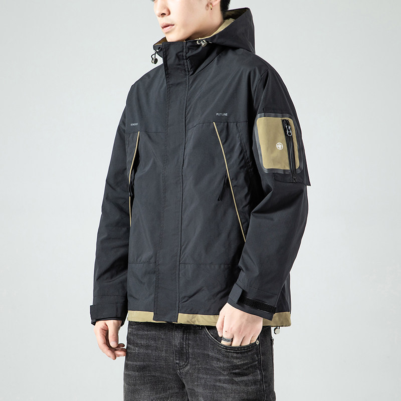 无影墙 100%聚酯纤维秋装新款连帽夹克男休闲外套JK8812-P85控118图片
