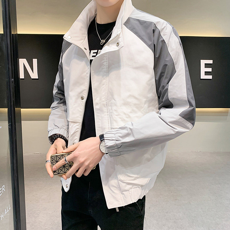 100%聚酯纤维 2021秋装新款立领夹克男休闲外套 JK8833-P85控118图片