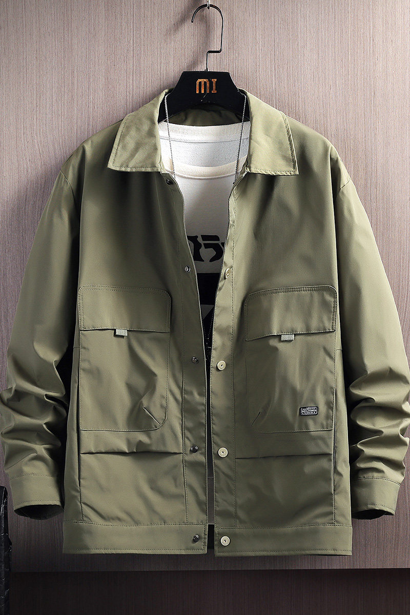 挂拍100%聚酯纤维秋装新款休闲夹克男修身外套潮JK8861-P70控98,男装夹克,电商D240-242