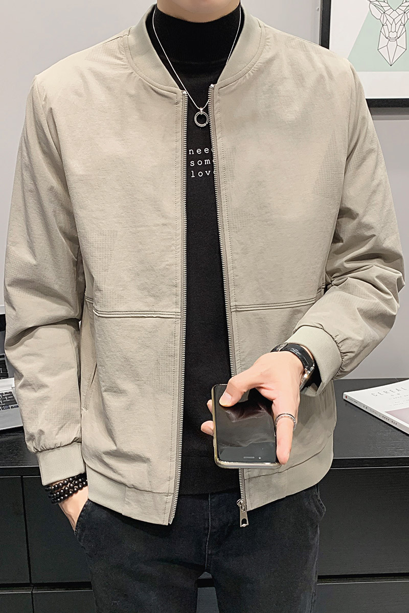 100%聚酯纤维2021秋装新款棒球领夹克休闲外套男JK8815-P75控98,男装夹克,电商D240-242