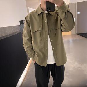 100%聚酯纤维 抖音直播 2025秋装新款工装夹克男 JK033-P100，男装夹克，电商D211