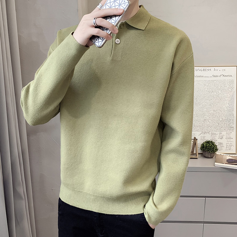 55%腈纶 28%涤纶17%锦纶 店主风 休闲毛衣纯色打底衫男潮M001图片
