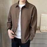 主推店主风抖音直播春秋新款潮牌坑条长袖衬衫男CS001-P45，男装衬衫，电商D211
