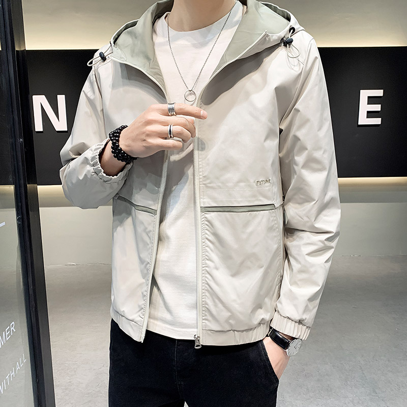 100%聚酯纤维 2021秋装新款连帽夹克男休闲外套潮JK8811-P65控98图片