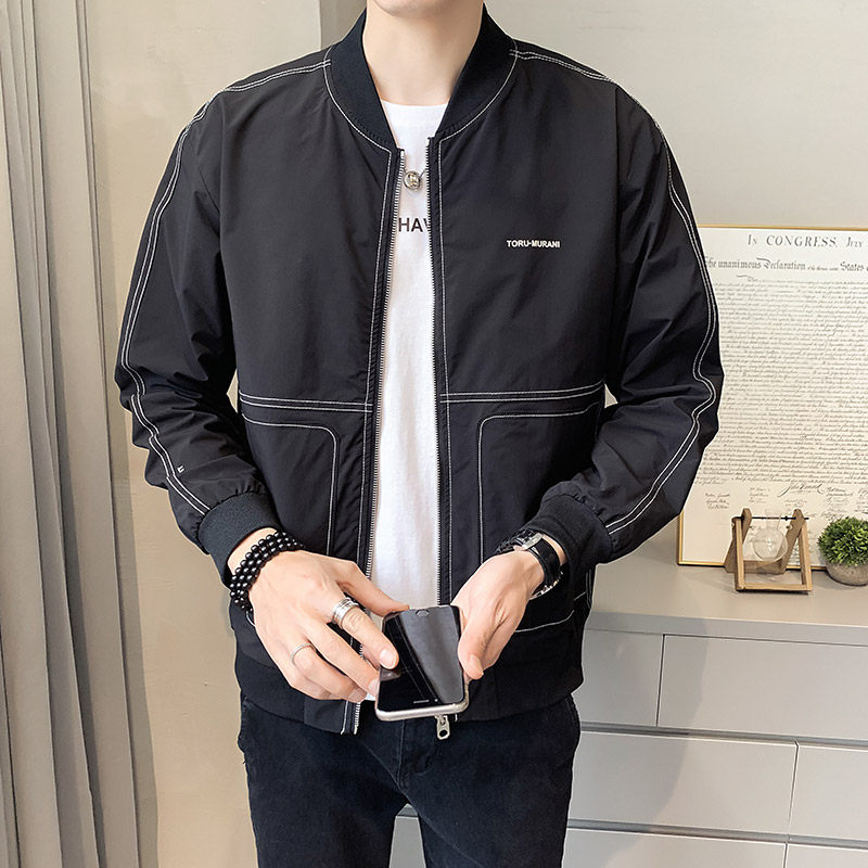 100%聚酯纤维秋装新款棒球领夹克休闲宽松外套男 JK8835-P65控98图片