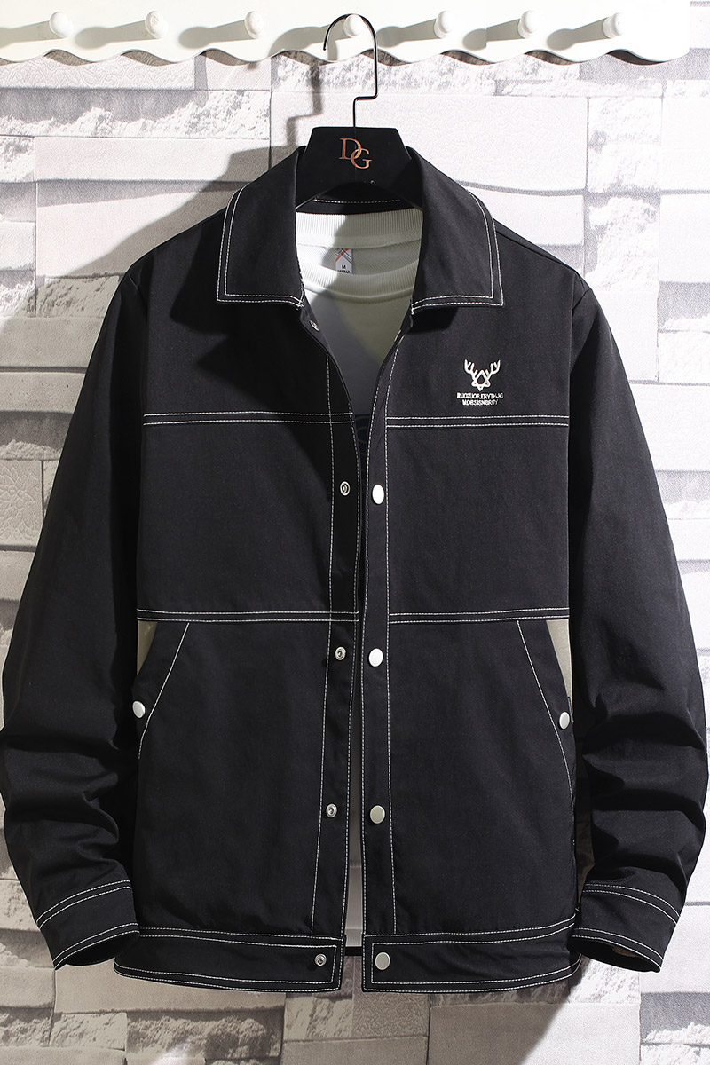 挂拍100%聚酯纤维秋装新款翻领夹克男修身外套潮JK8807-P85控118,男装夹克,电商D240-242