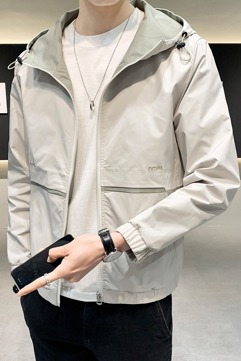 100%聚酯纤维2021秋装新款连帽夹克男休闲外套潮JK8811-P65控98,男装夹克,电商D240-242
