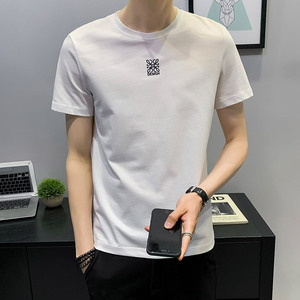 100%棉 2021夏季新款短袖T恤男夏季休闲圆领半袖体恤T,男装T恤,电商D240-242