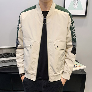 100%聚酯纤维 2021新款棒球领休闲夹克男修身外套WZ603-P65控98图片