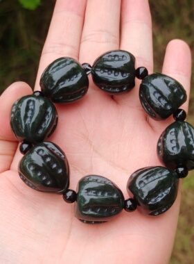 天然和田玉核桃手串21MM男士款