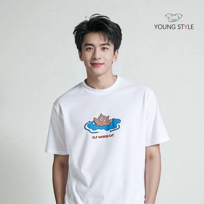 美式潮牌精灵卡通印花休闲短袖