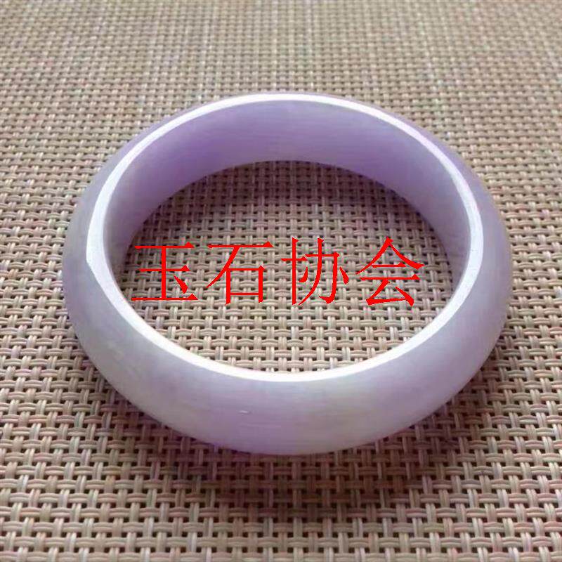 高级感翡翠色紫罗兰手器缅甸老坑冰糯春彩货玉镯子创意女款送女友