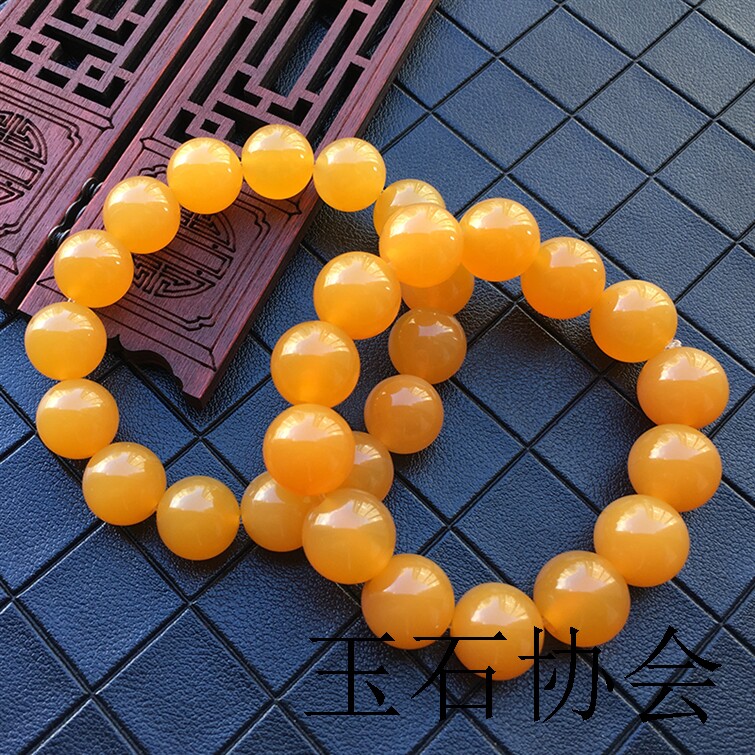 高端精品老料黄龙玉手链鸡油黄玉石手串黄龙玉佛珠珠串国风男女款