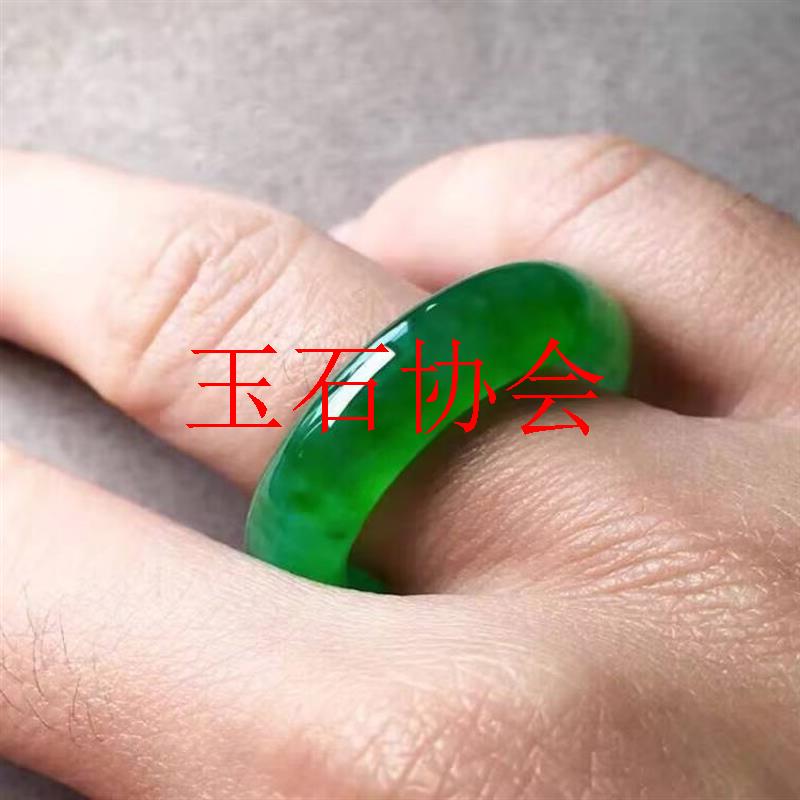 缅甸正阳绿戒指满绿飘花冰种翡翠色戒指满阳绿玉指环男女款高级感