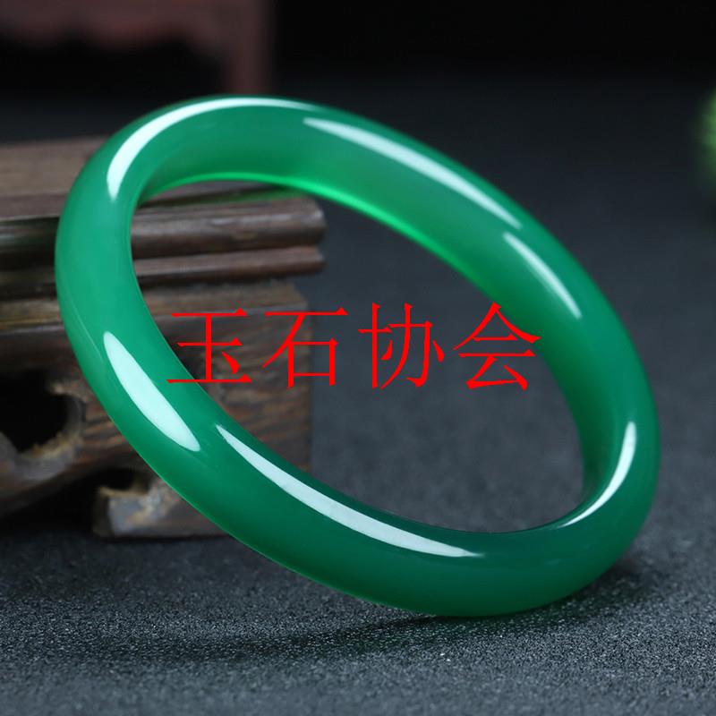 绿玉髓正圈手镯阳绿玛瑙玉镯子碧玉菠菜绿色冰种手环祖母绿旺夫镯