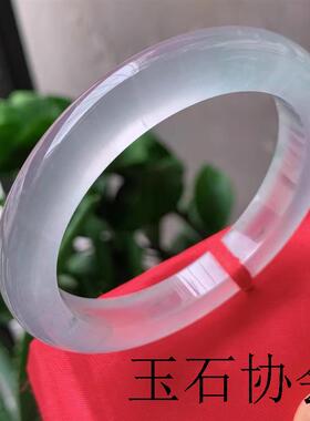 缅甸老坑冰种翡翠色手镯缅甸玻璃种正圈玉镯子女款冰莹通透款送礼