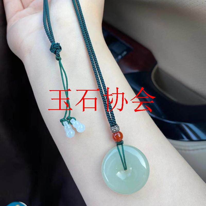 新疆和田玉晴水老坑料平安扣吊坠挂件佩戴简洁大方转运珠毛衣项链