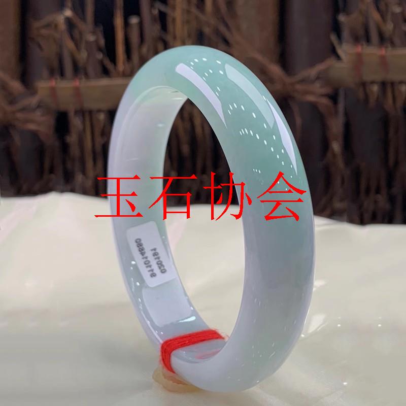 翡翠色玉石手镯冰糯种圆条镯子少女款饰品阳绿浅绿正圈玉镯送礼