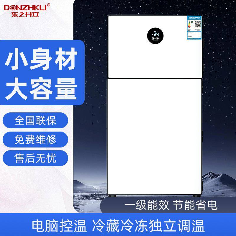 东之开立冷藏冷冻双开门白色小冰箱厨房办公租房两用智能一级能效