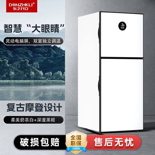 东之开立双开门智能小冰箱冷藏冷冻家用厨房办公租房小型冰箱节能