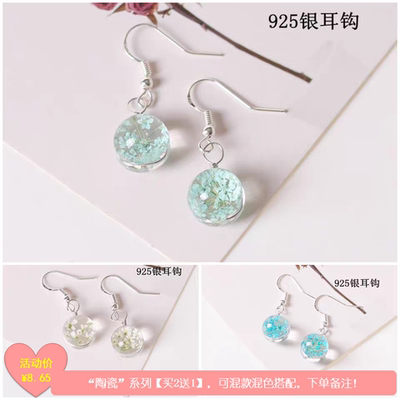 原创干花学生防过敏耳环送闺蜜