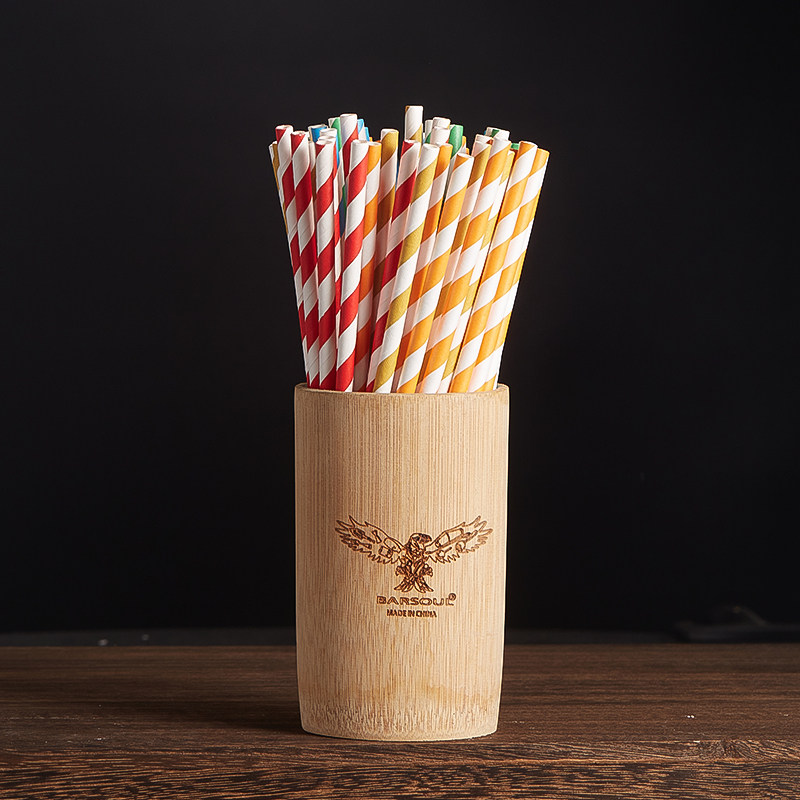 酒吧灵魂纸质咖啡奶茶店tiki沙滩鸡尾酒果汁长管彩色直形艺术吸管