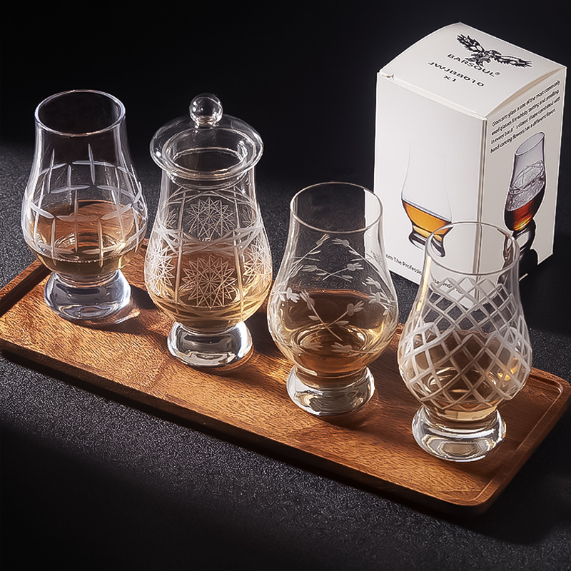 酒吧灵魂水晶手工刻花logo闻香杯