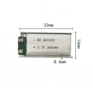 861633聚合物锂电池10C放电纯钴380mAh雾化器剃须刀3.7V充电电池