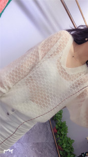 时尚 2018秋季 女薄款 长袖 毛衣韩版 98003马海毛V领镂空针织衫