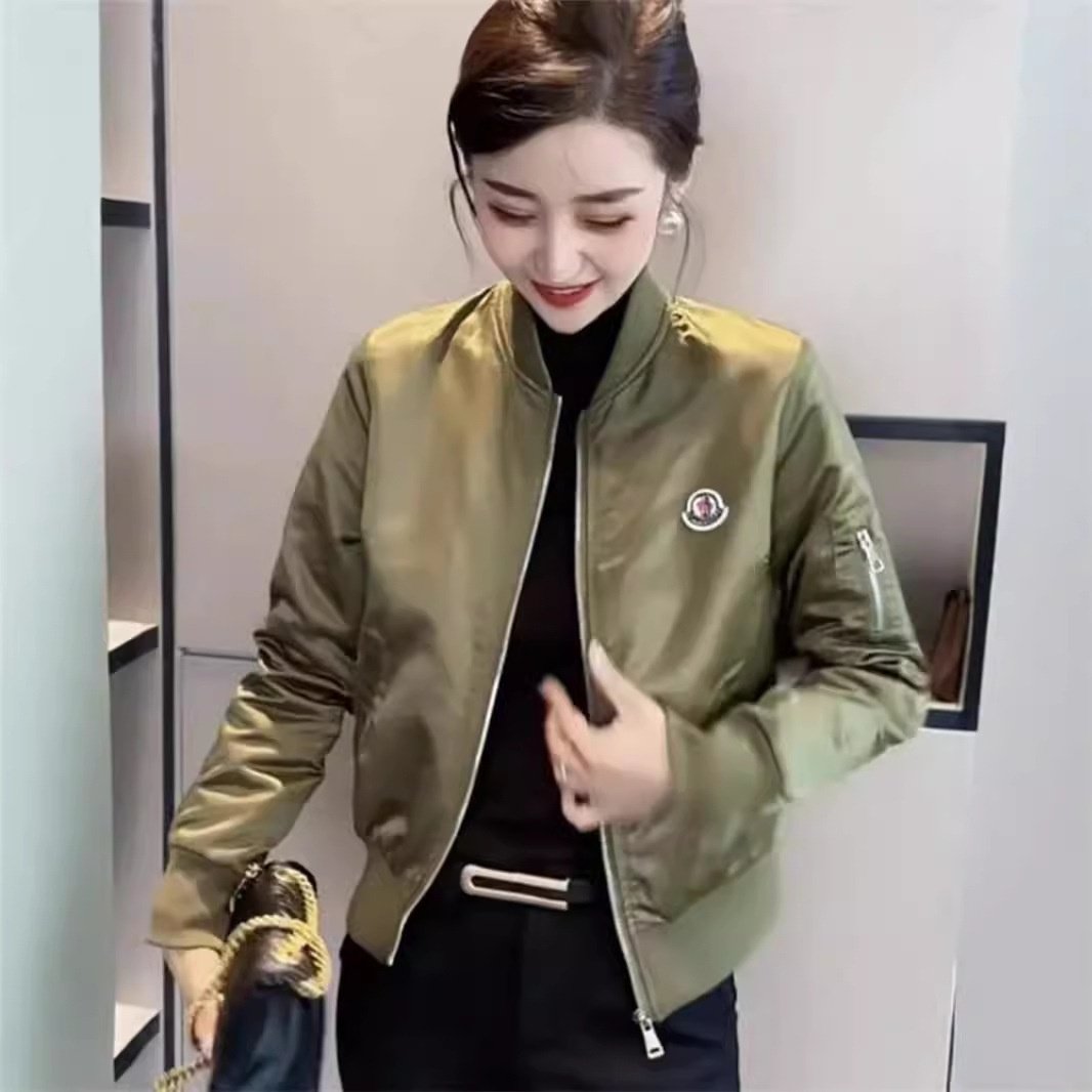 短款夹克外套女长袖2024秋新款时尚立领百搭缎面小个子棒球服上衣