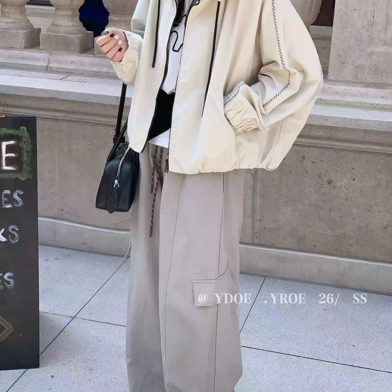 2026年春款外套女连帽开衫新款学院风风衣外套看下夹克慵懒风外套