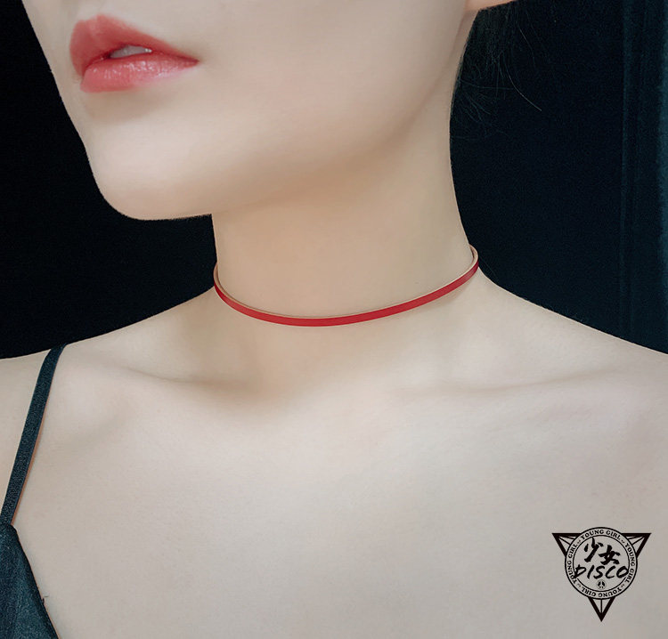 choker少女风白色原宿牛皮锁骨链