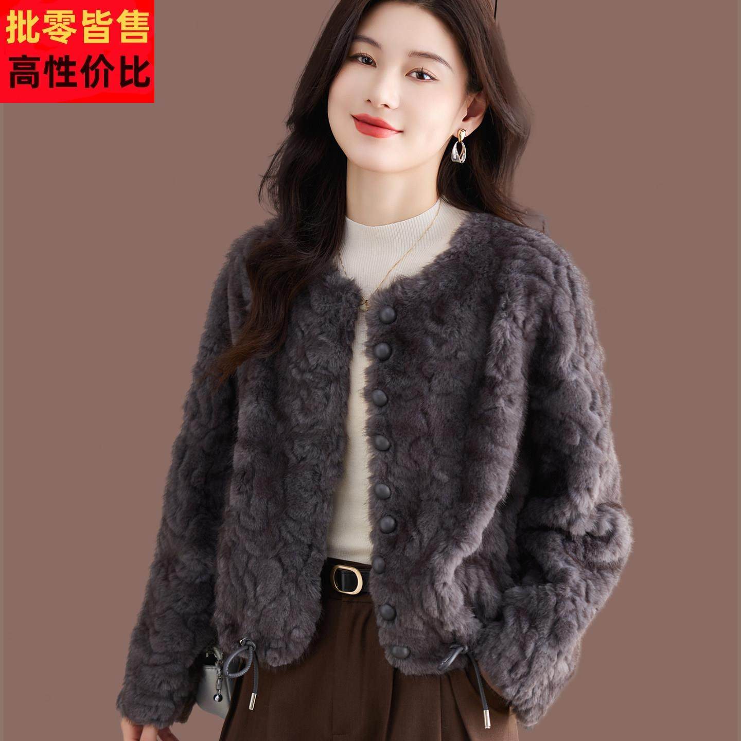 时尚短皮草外套女仿水貂绒毛毛圆领排扣小个子毛茸茸短外套,女装/女士精品,短外套,淘宝优惠券,粉丝福利购,淘宝优惠卷