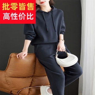 秋冬宽松连帽卫衣运动套装女2025年春季新款高级感气质休闲两件套