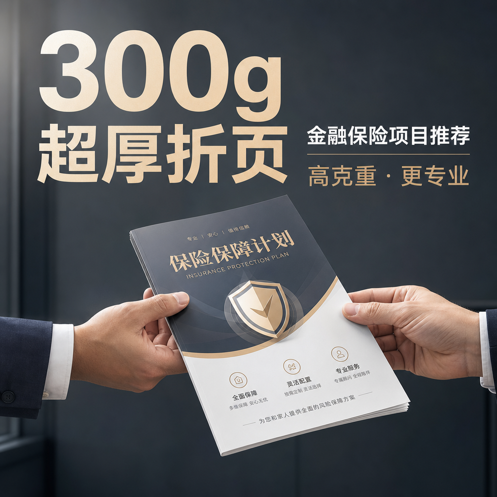 对折页定制三折页免费设计高克重250g铜版纸覆哑膜金融证券保险理