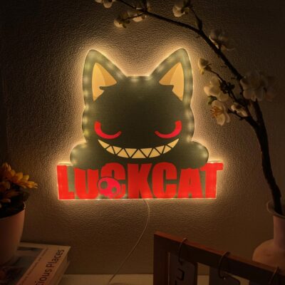 「LUCKCAT酷萌猫LED壁挂灯 个性创意氛围灯 插电即亮 装饰夜灯」