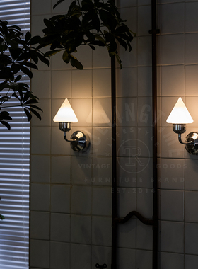 轴年Rolling time复古铝玻璃壁灯 日式ins简约过道镜前床头氛围灯