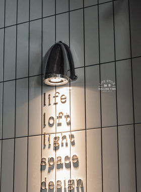 轴年ROLLING TIME 原创工业风铝壁灯 复古客厅户外走廊招牌墙射灯