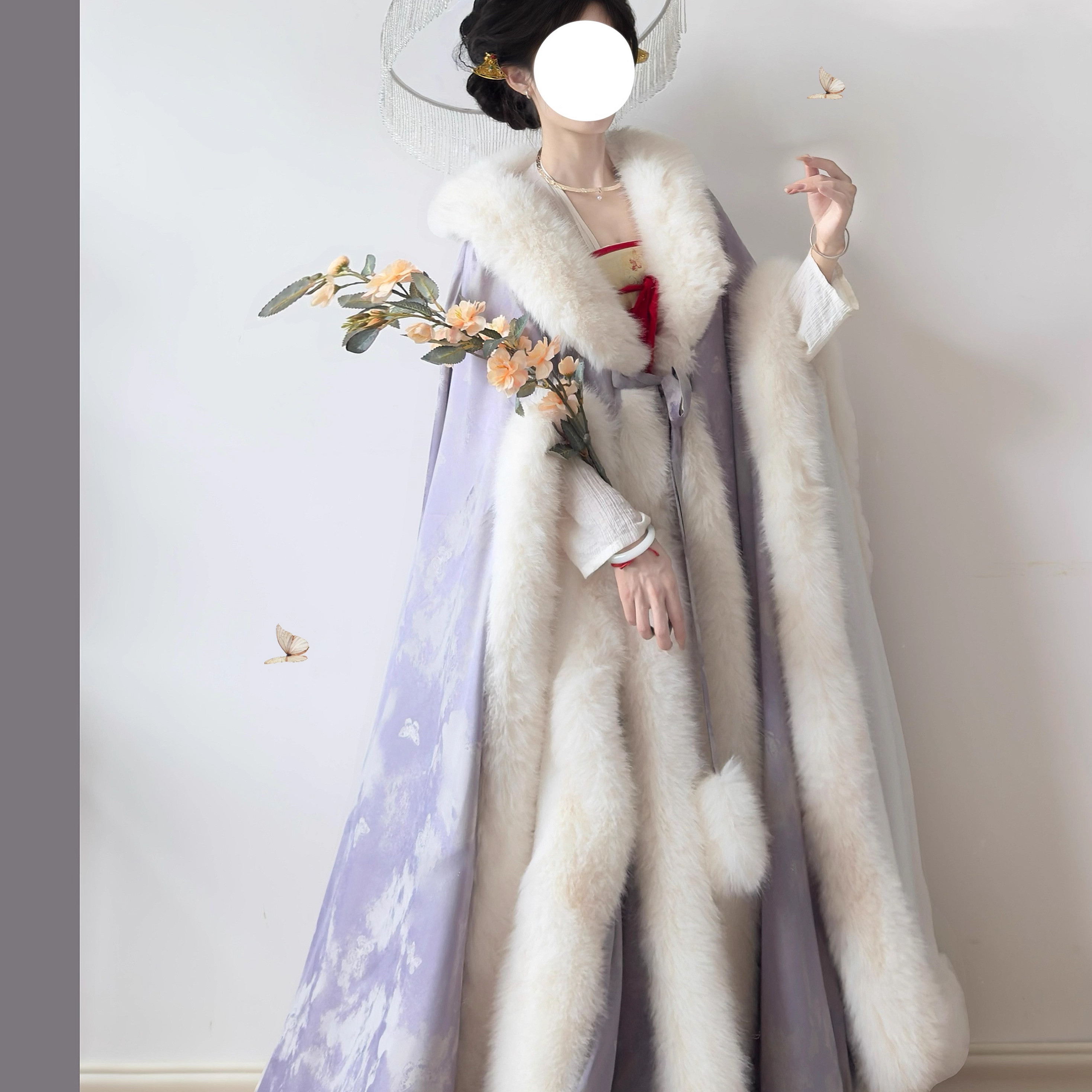 原创汉服大氅加绒加棉冬季加厚保暖中国风拍照披风斗篷长款,女装/女士精品,汉服套装,淘宝优惠券,粉丝福利购,淘宝优惠卷