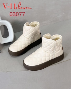 V-11唯拾壹品牌女鞋冬新厚底圆头短筒加厚雪地靴保暖舒适百搭棉鞋