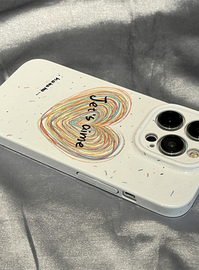 iPhone16promaxins彩色爱心适用苹果14手机壳iphone13promax菲林全包超薄12极简软壳11X华为荣耀vivo小米oppo