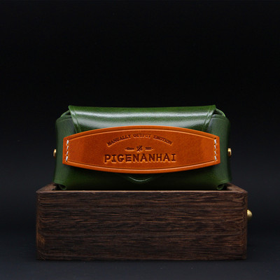 文玩牛皮带隔断层翡翠手握球把玩挂件收纳包中老年人揉搓核桃袋子