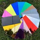 定制切割加工亚克力有机玻璃银色镜面板金镜灰镜茶色镜蓝色彩色镜