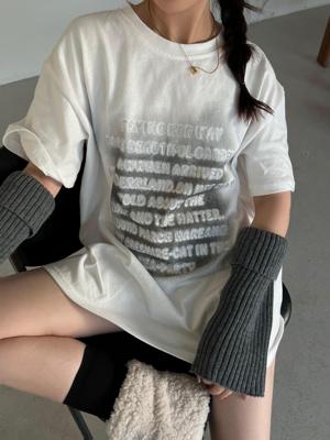 短袖百搭适中烫钻纯棉磨毛女士