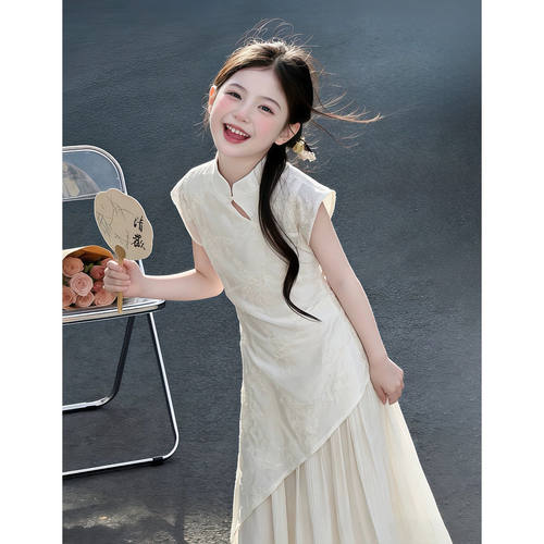 女童连衣裙夏装2026新款儿童夏季新中式国风裙子女大童汉服旗袍裙