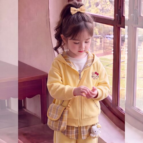 女童套装2026秋季新款小女孩玩偶
