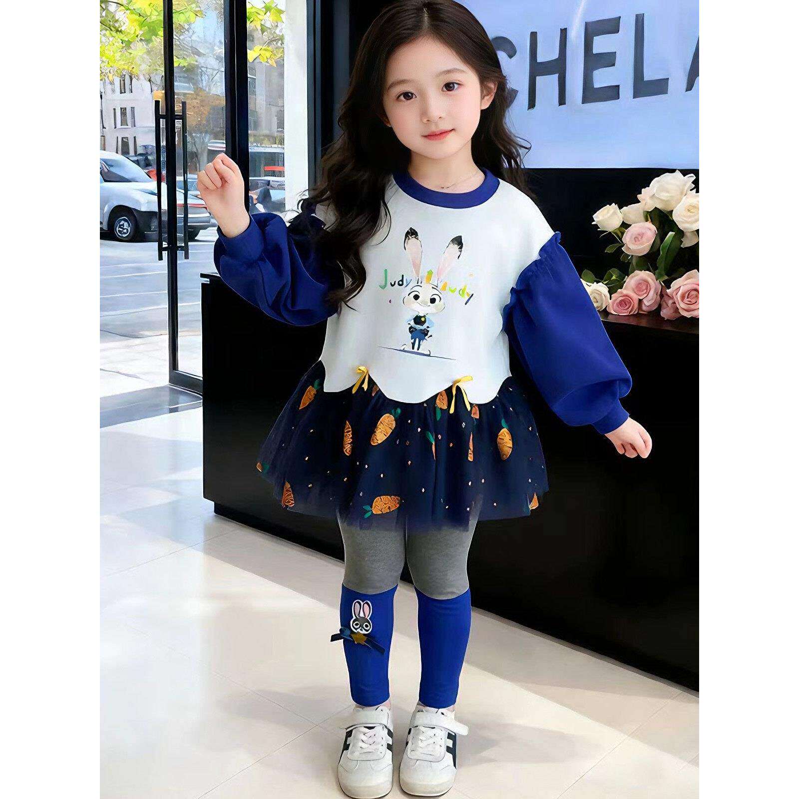 女童卫衣套装春秋装2026新款洋气时尚长袖卫衣女孩百搭休闲裤子潮