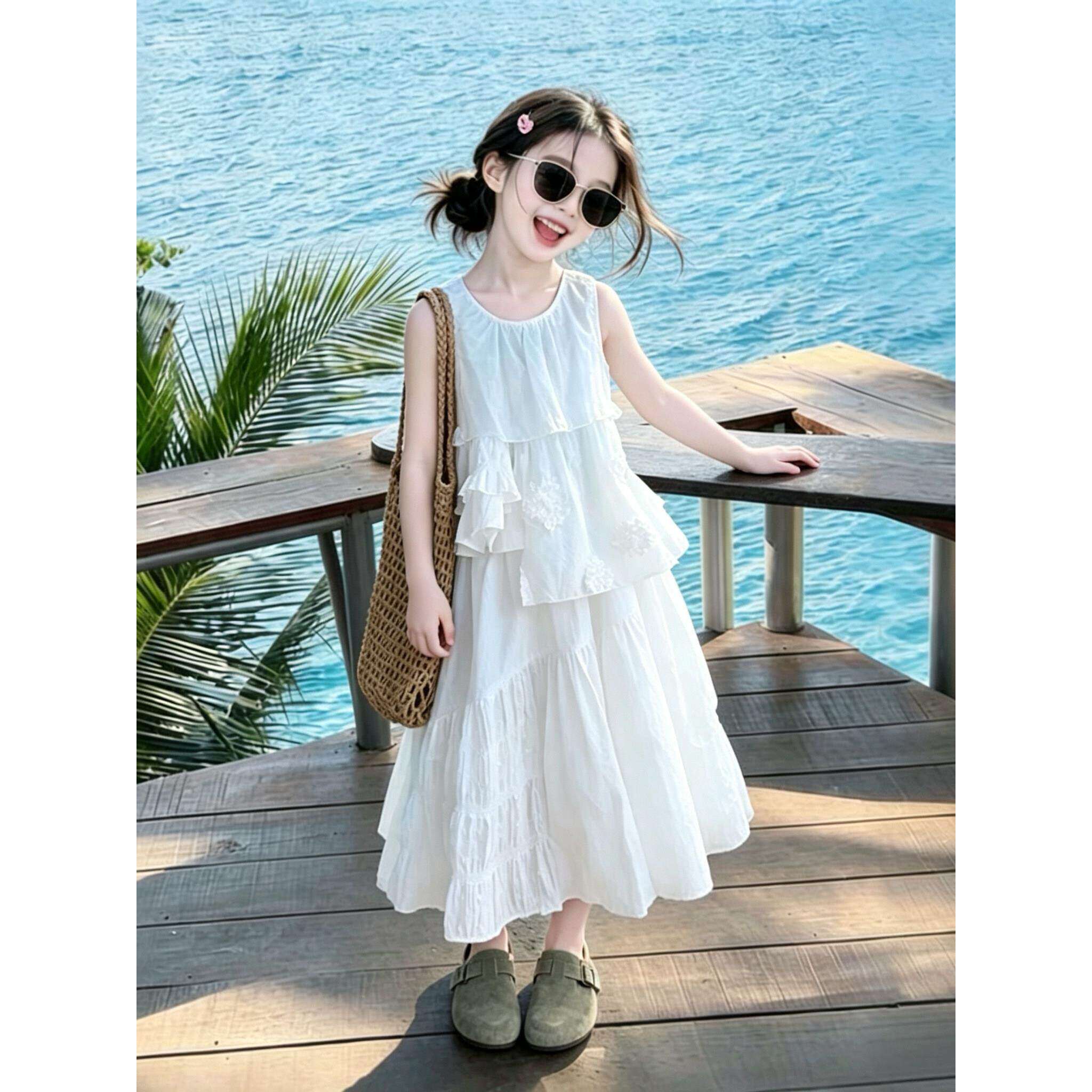 女童夏季套装2026新款洋气女大童不规则背心半身裙夏款休闲两件套